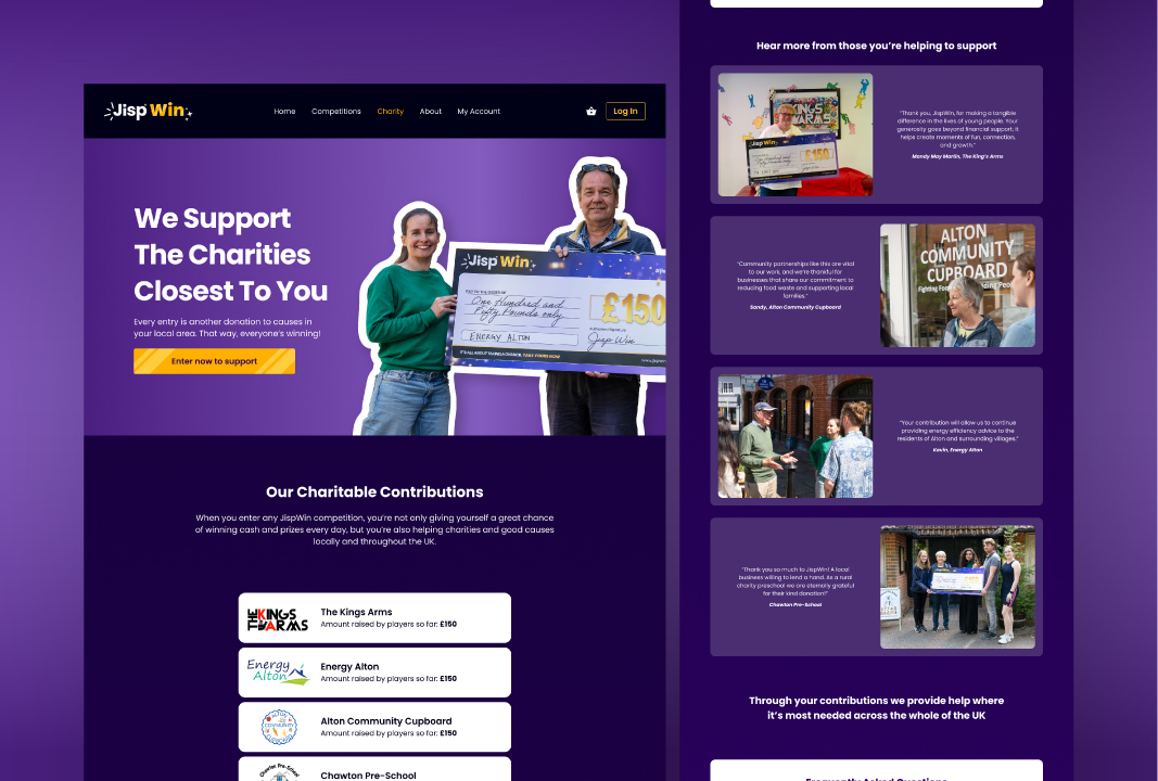 Scrolling Image Showing the work of James Brickell