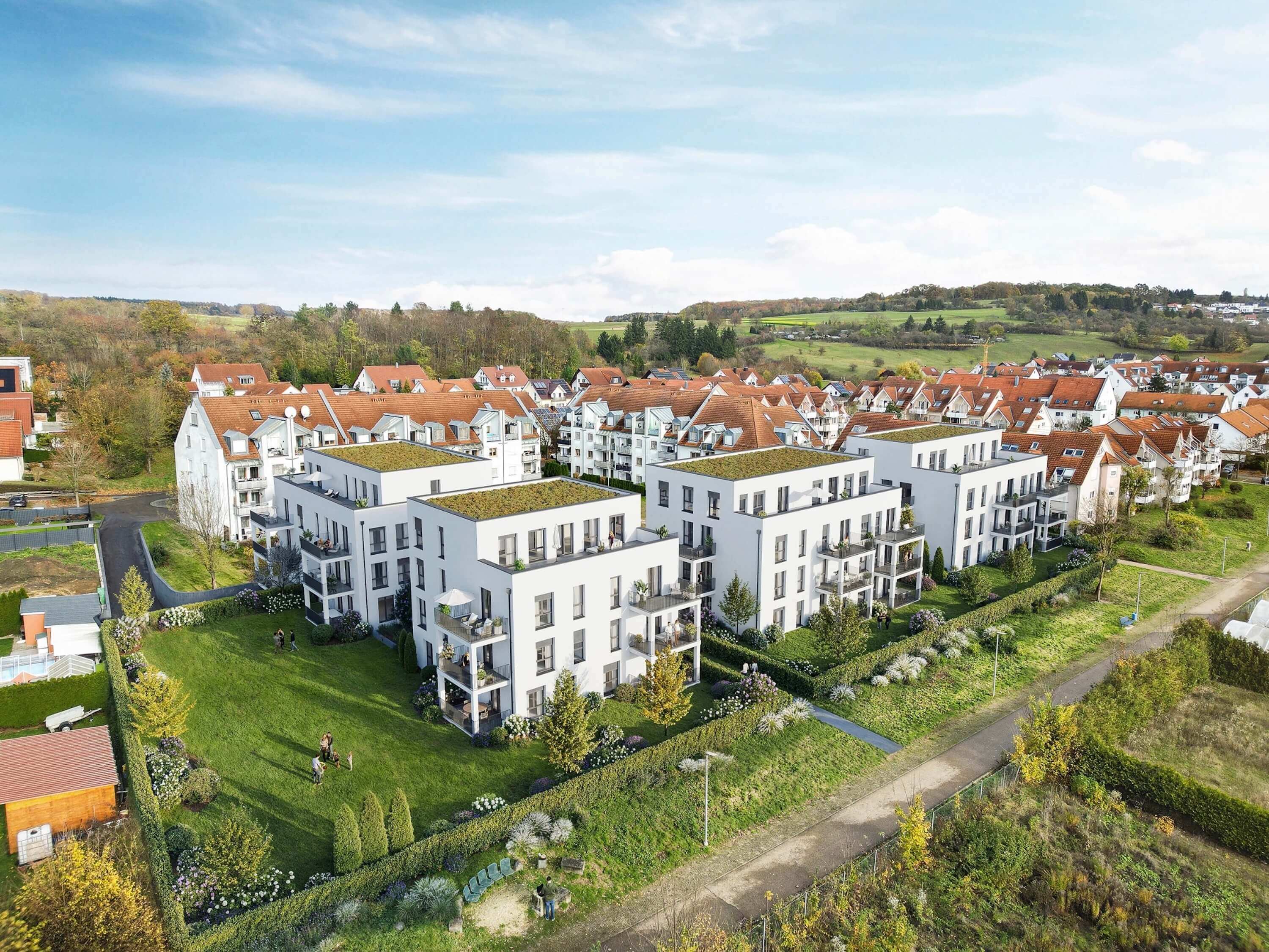 Wohnbauentwicklung Aussenvisualisierung bei Tageslicht