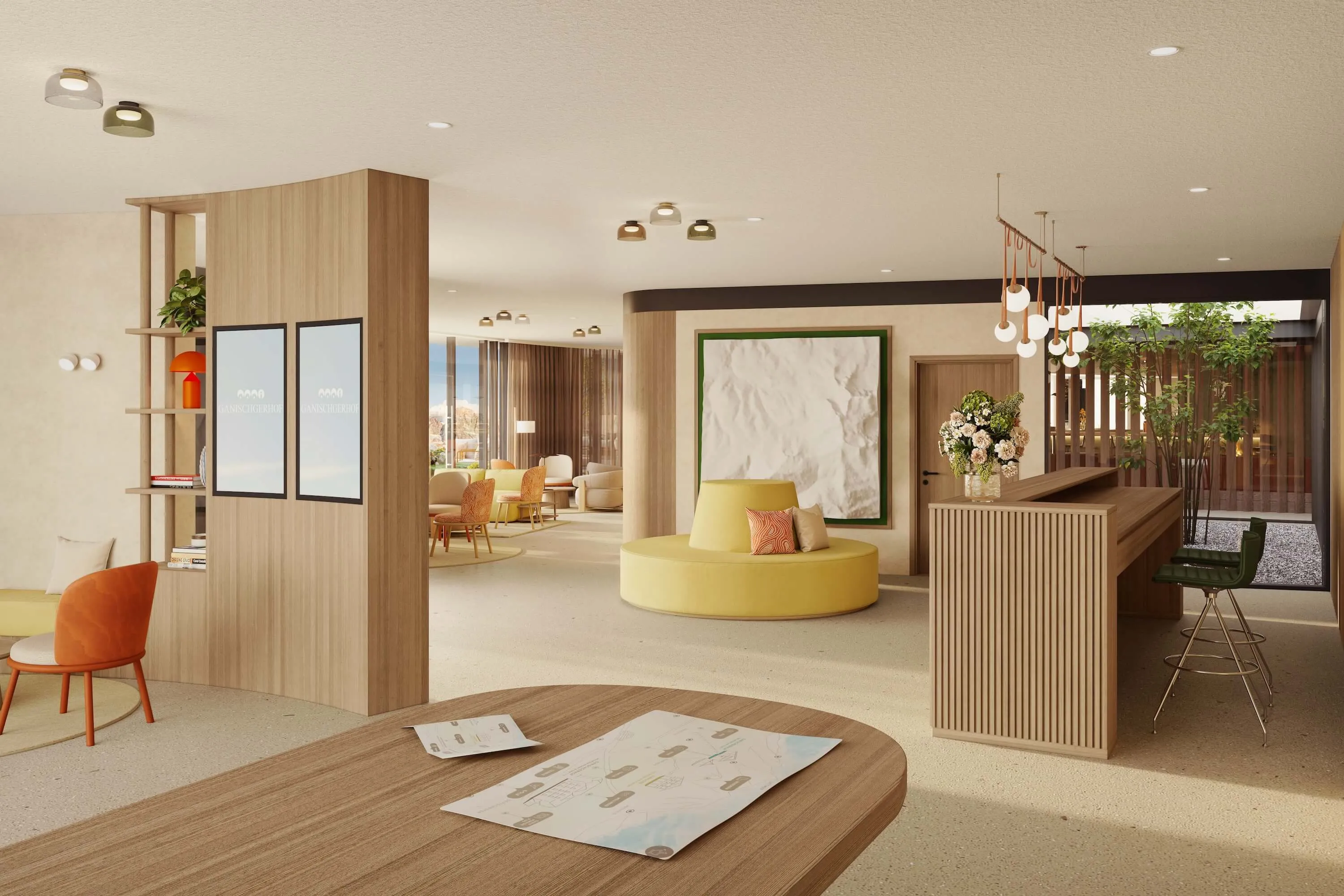 Interior-Architektur Wohnzimmer CGI-Rendering
