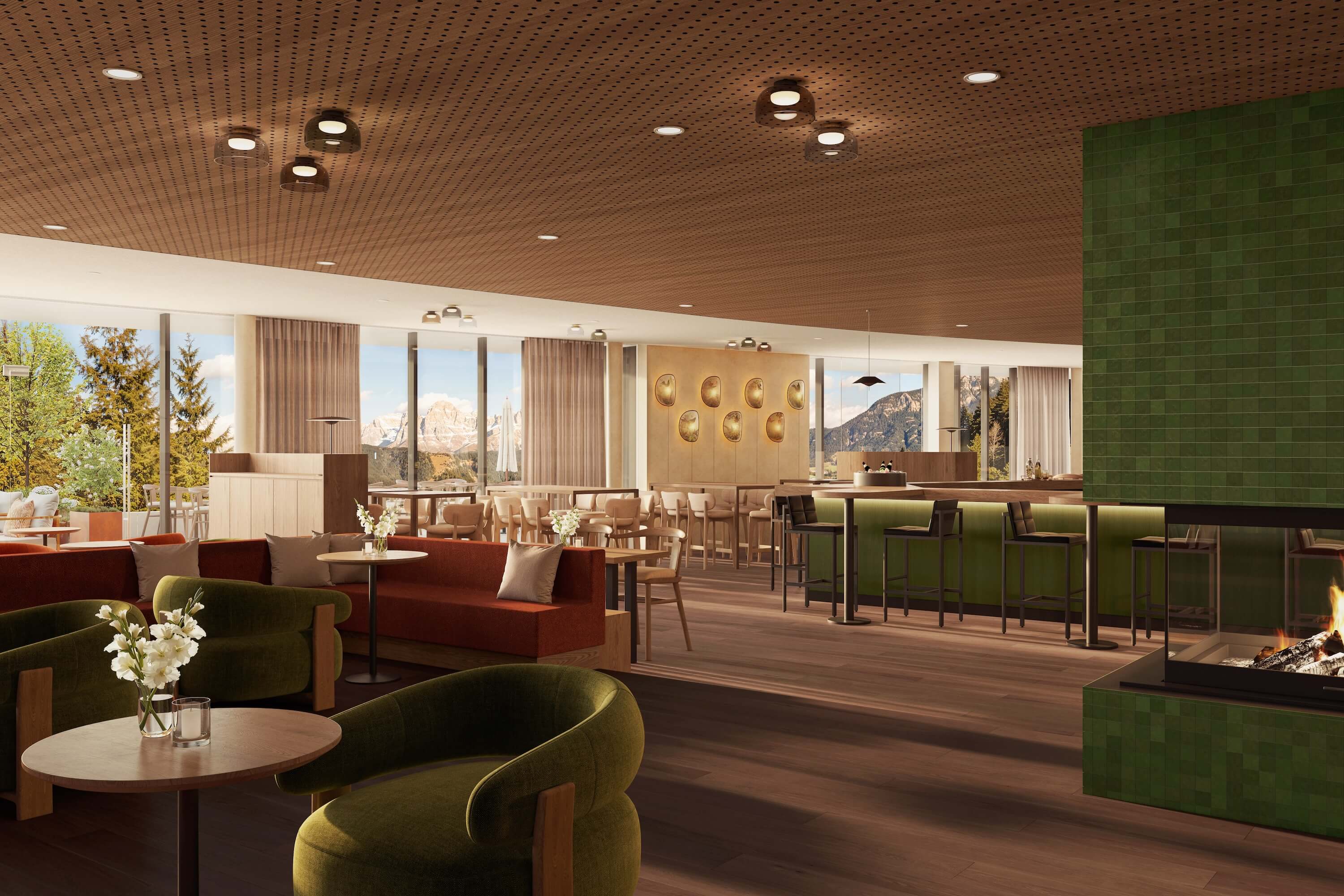 Zeitgenossisches Innendesign-Rendering fur Hospitality