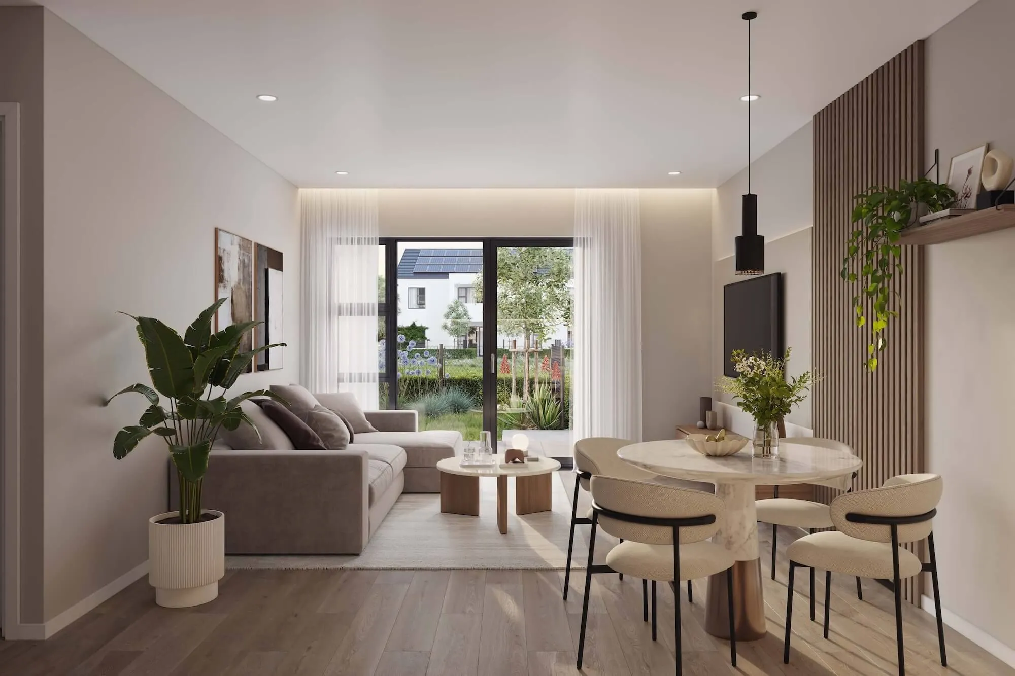 Modern living room interior visualization