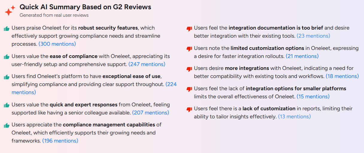 Oneleet pros and cons