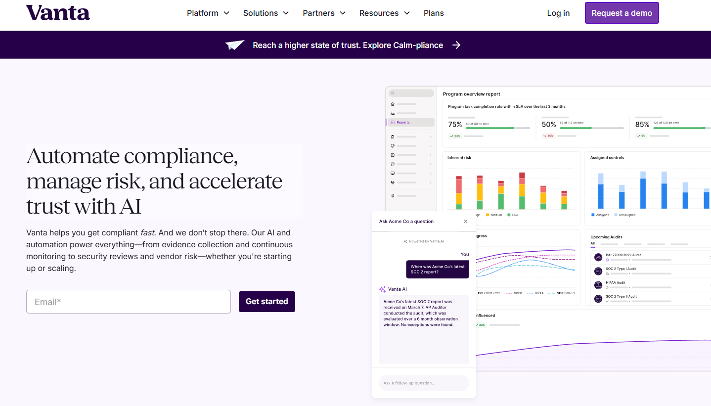 Vanta Platform Screenshot for representational purpose