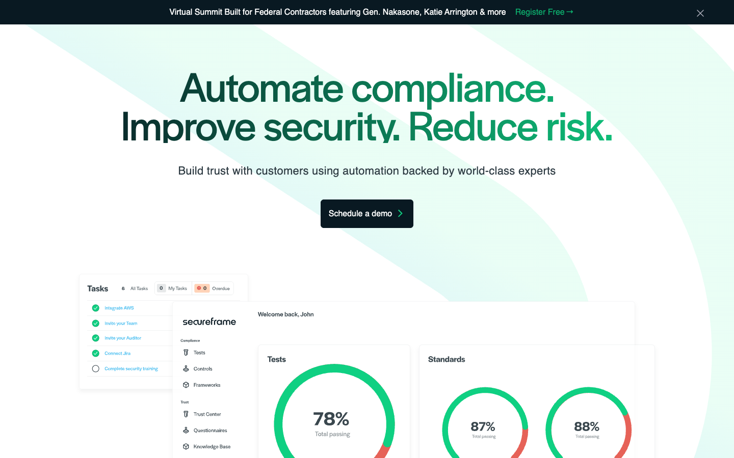 Secureframe homepage