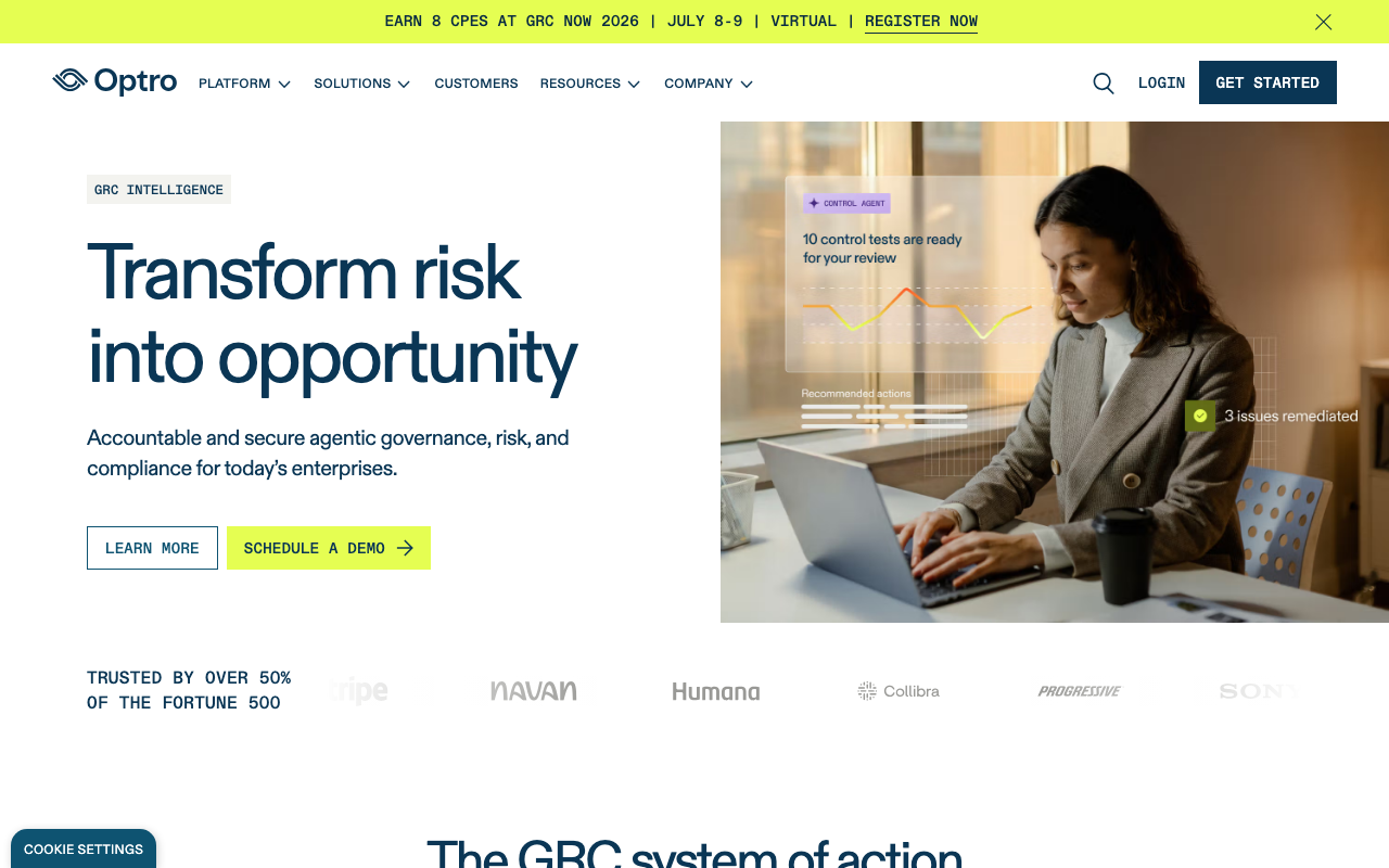Optro homepage