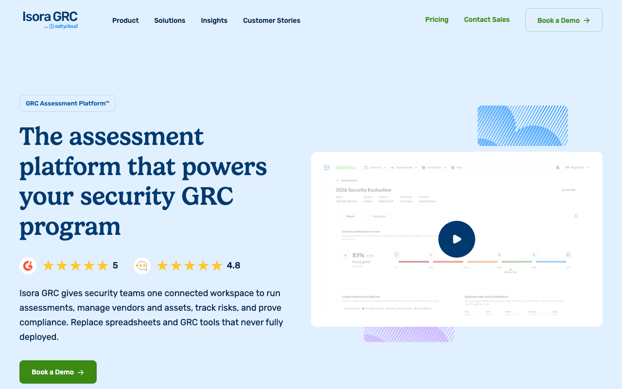 Isora GRC homepage