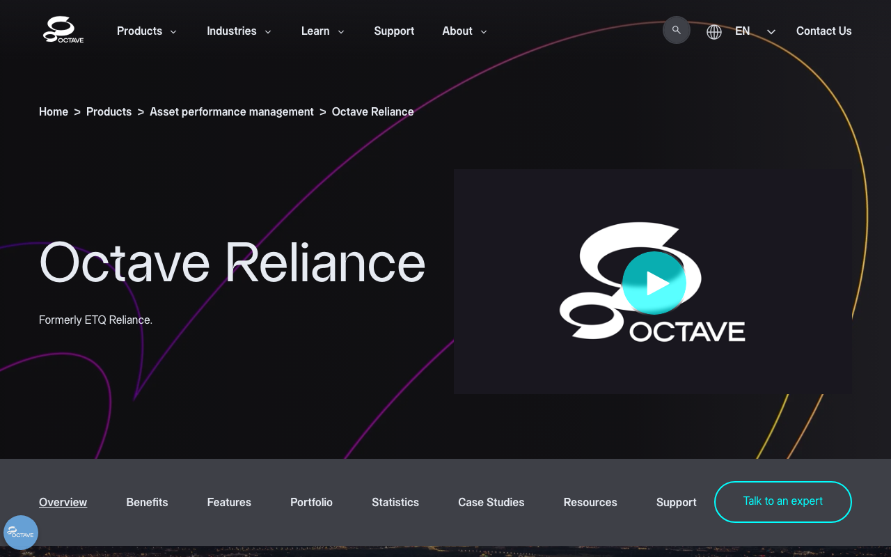 ETQ Reliance homepage