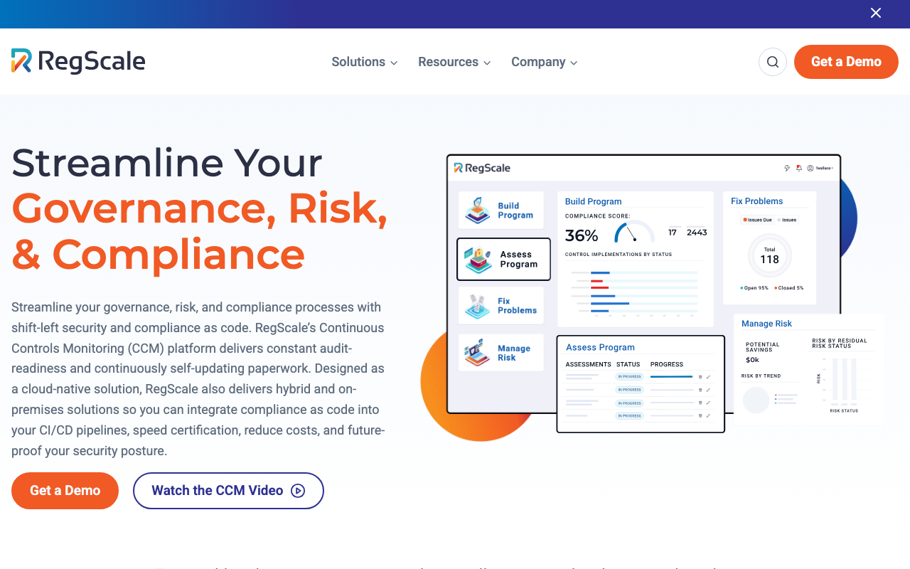 RegScale homepage