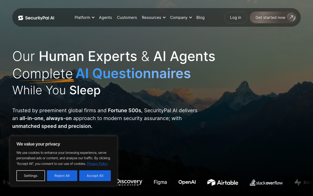 SecurityPal homepage