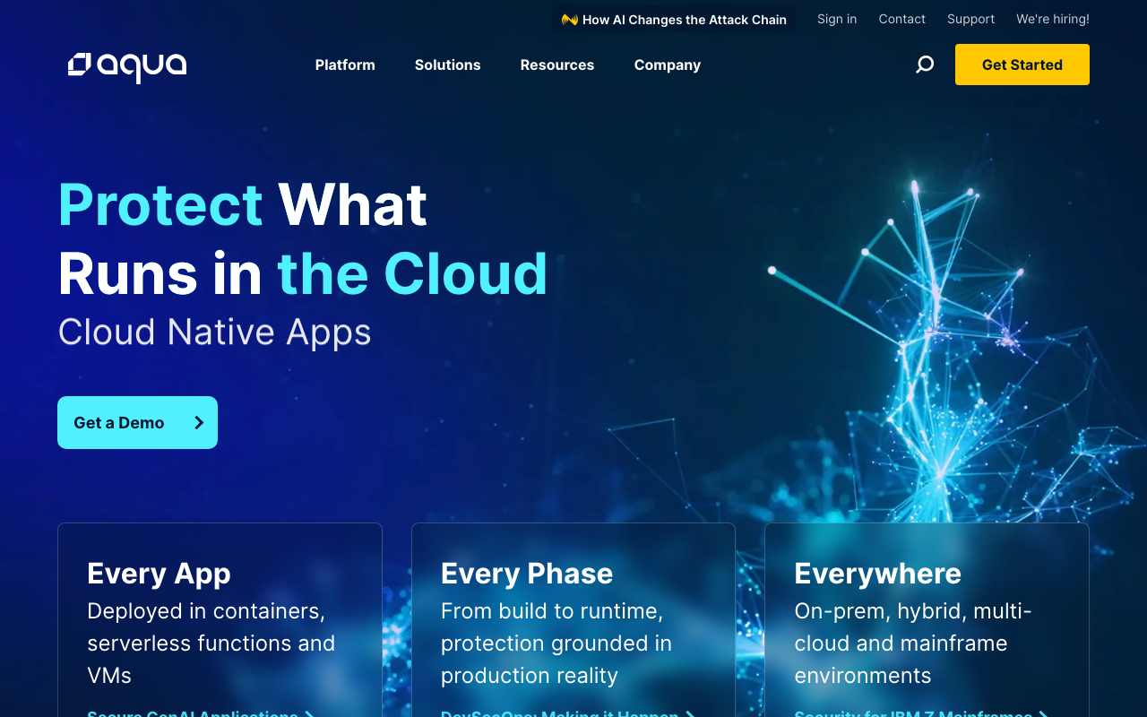 Aqua Security homepage