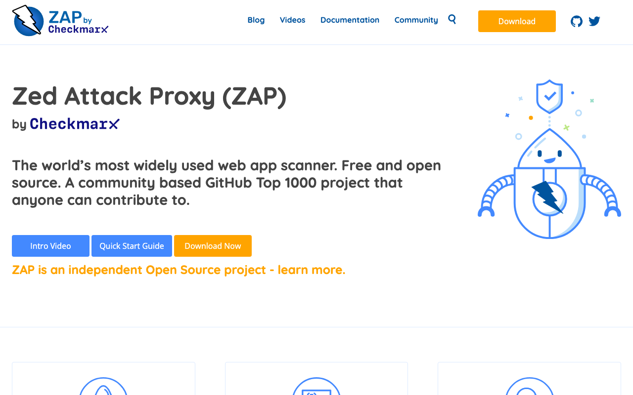 OWASP ZAP homepage