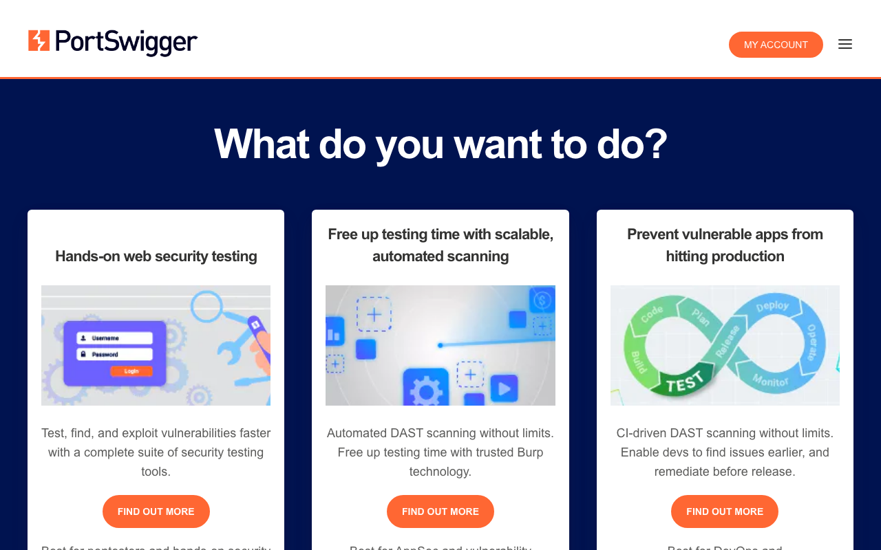 Burp Suite homepage