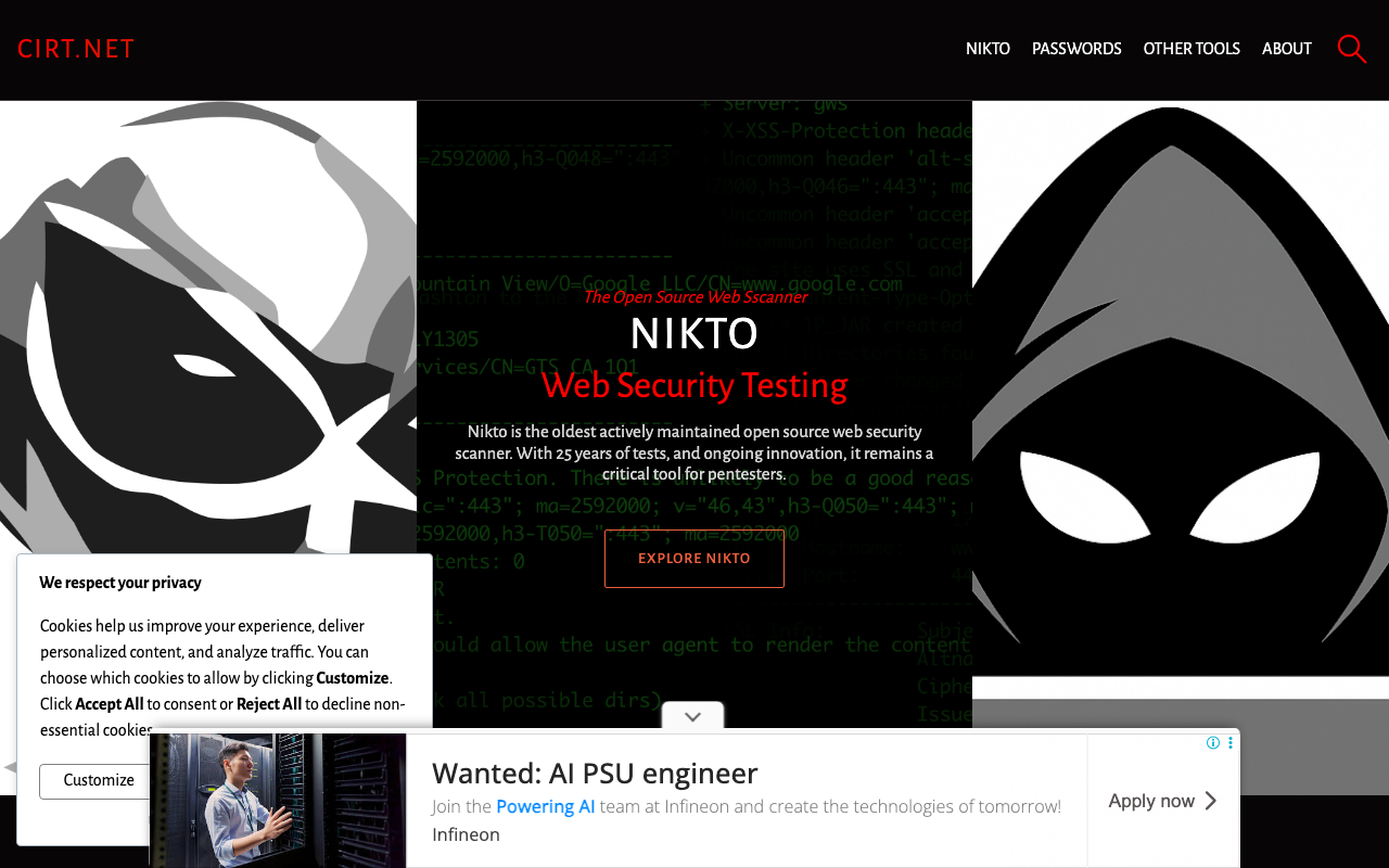 Nikto homepage
