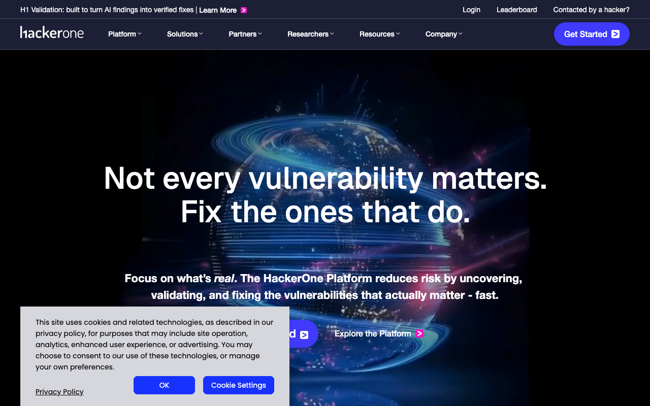 HackerOne Pentest homepage