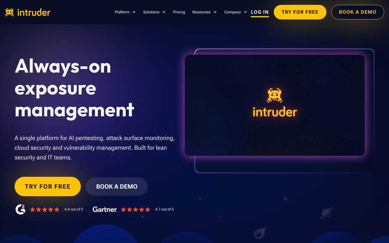 Intruder homepage