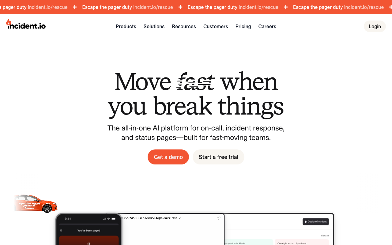 incident.io homepage