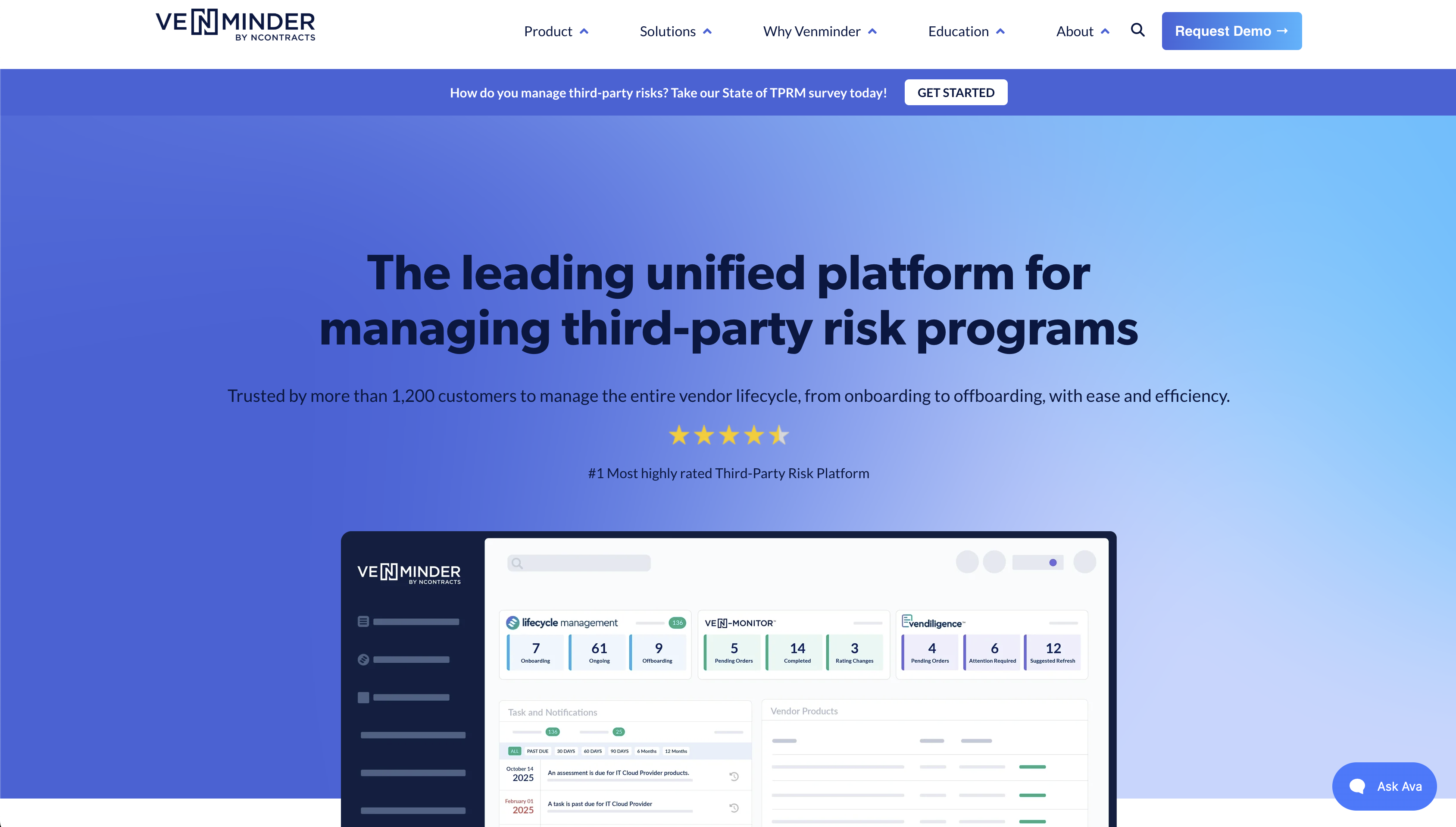 Venminder homepage
