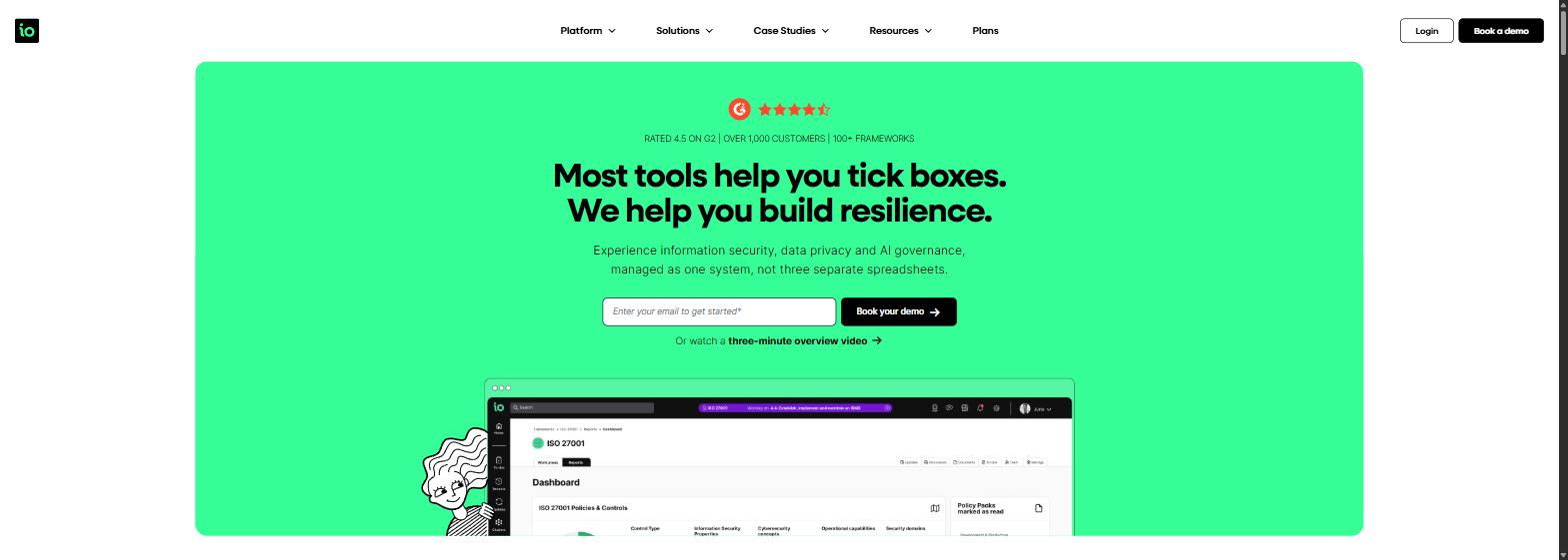 ISMS.online homepage screenshot