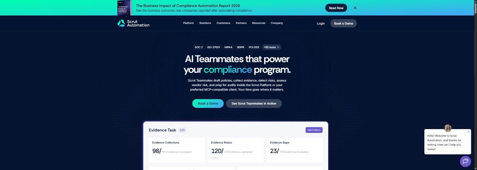 Scrut Automation homepage screenshot