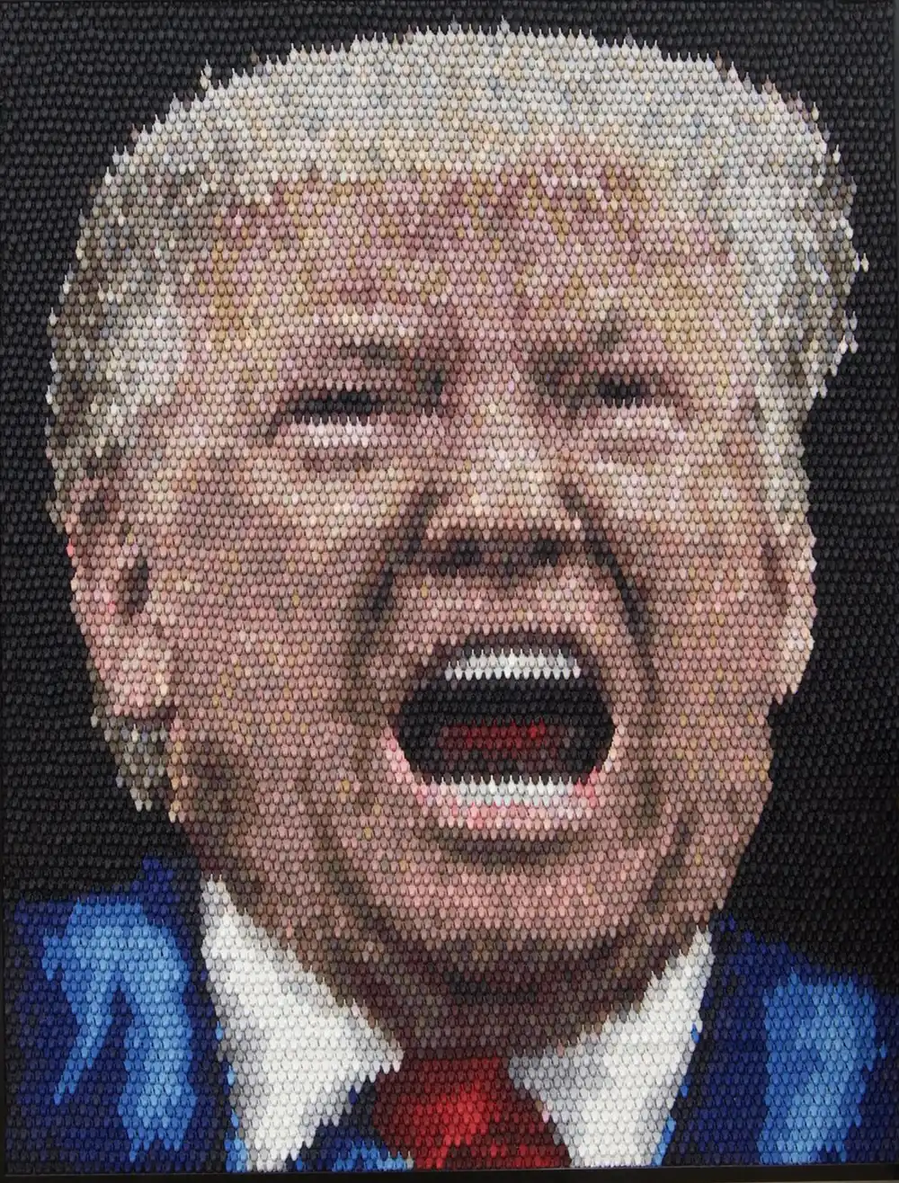 Defy This middle finger mosaic by Kevin Champeny, 10,000 sculpted and hand cast middle fingers