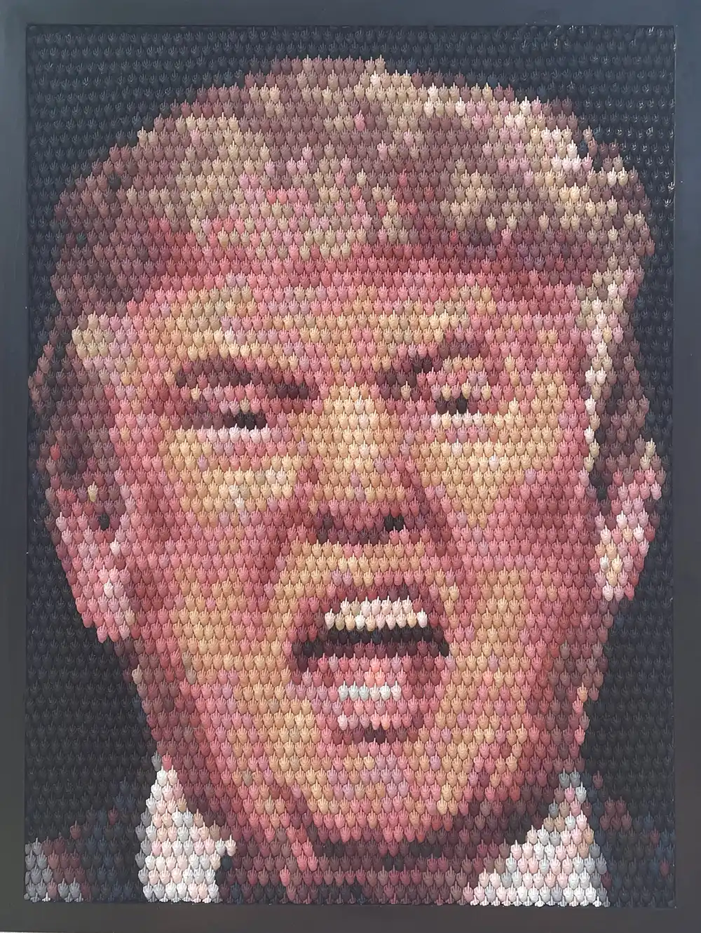 Still Defiant middle finger mosaic by Kevin Champeny, 3,782 sculpted & hand cast middle fingers