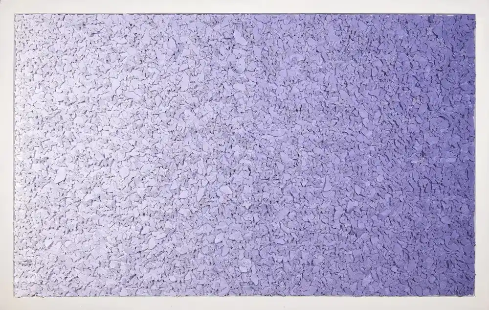 Lavender Flight butterfly mosaic by Kevin Champeny, 8,000 sculpted and hand-cast butterflies in violet tones