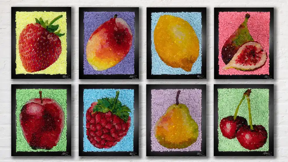 Candied Series mosaic by Kevin Champeny, 1,400 hand-cast pieces of candy