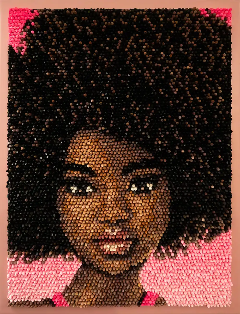 Barbie 2 mosaic by Kevin Champeny, 10,000 hand-cast lipsticks