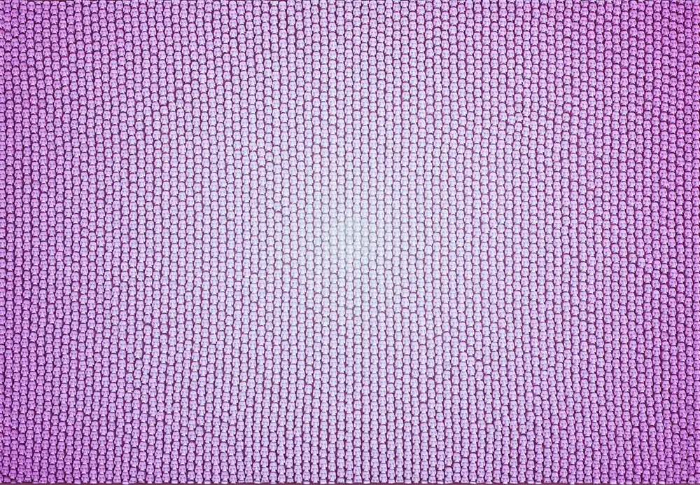Fifty Shades Pretty in Pink mosaic by Kevin Champeny, 4,500 hand-cast skulls in pink
