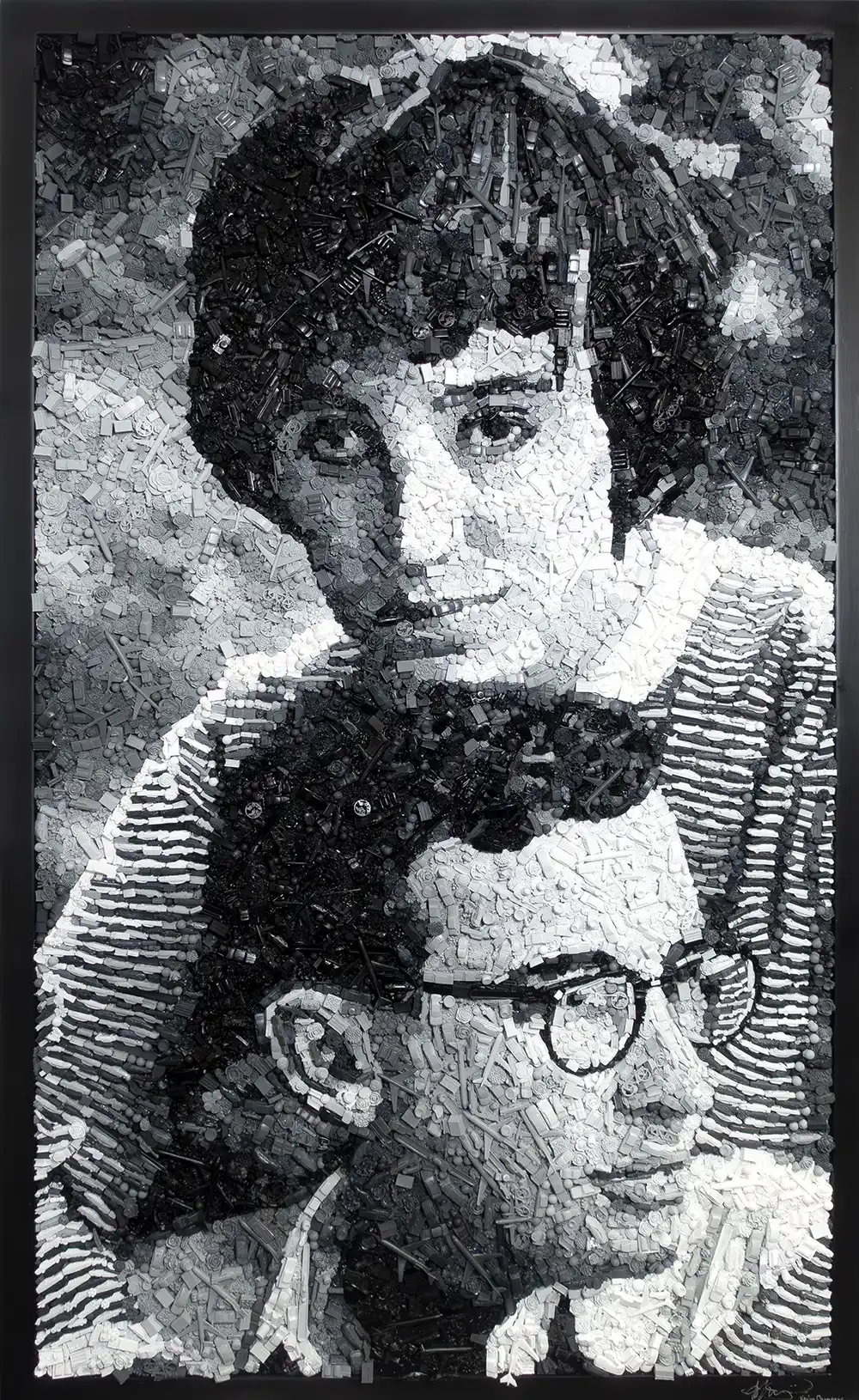 Frank mosaic by Kevin Champeny, 20,000 hand-cast pieces of memorabilia