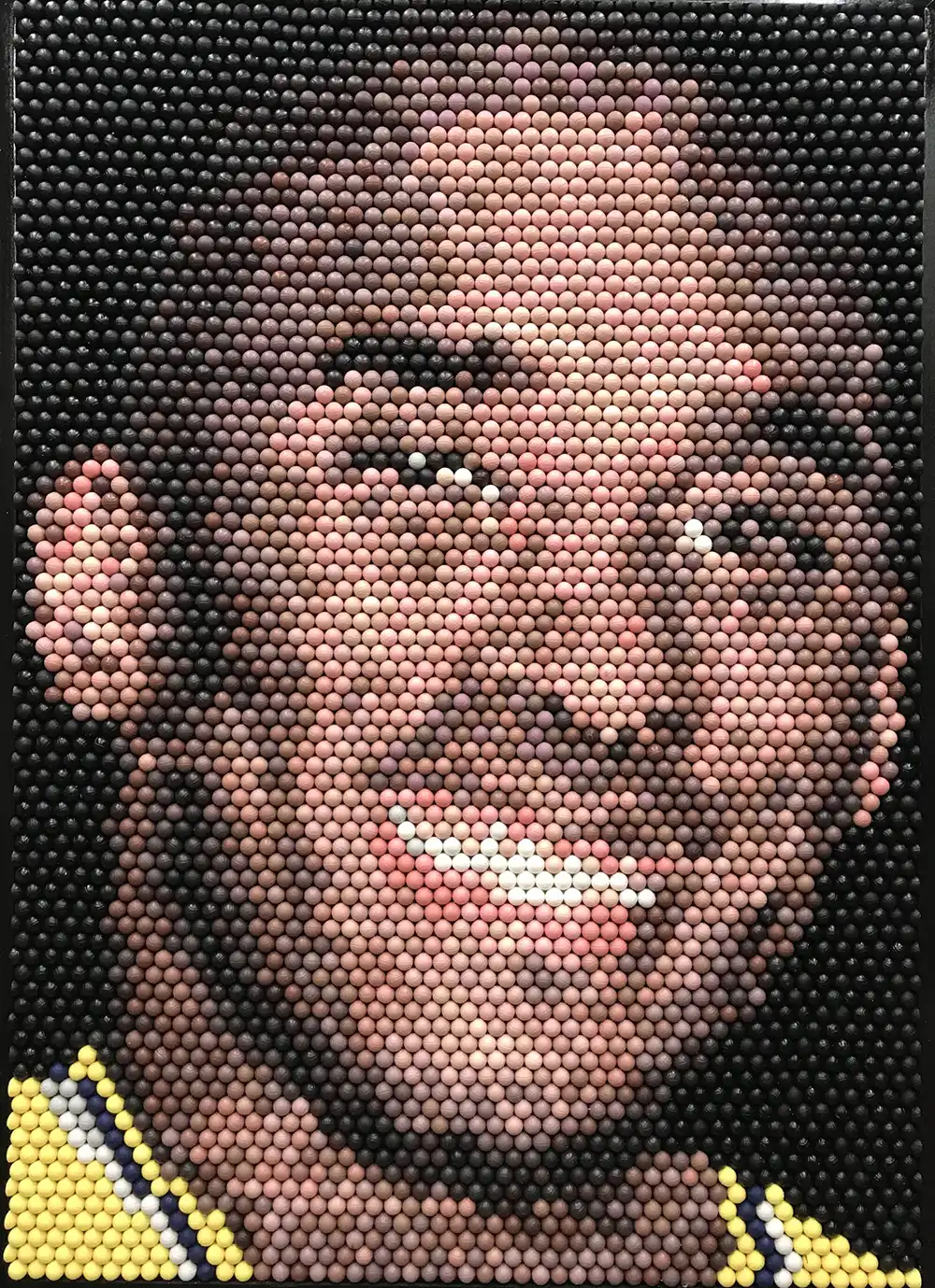 Kobe mosaic by Kevin Champeny, 3,800 hand-cast basketballs depicting Kobe Bryant