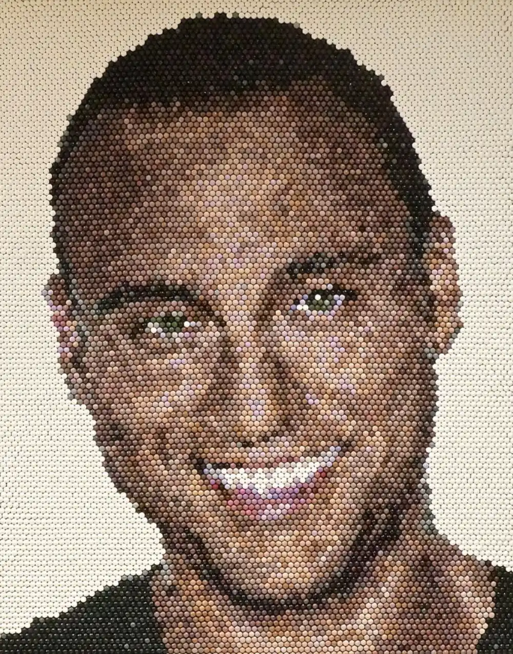 Jeter mosaic by Kevin Champeny, 10,000 hand-cast baseballs depicting Derek Jeter