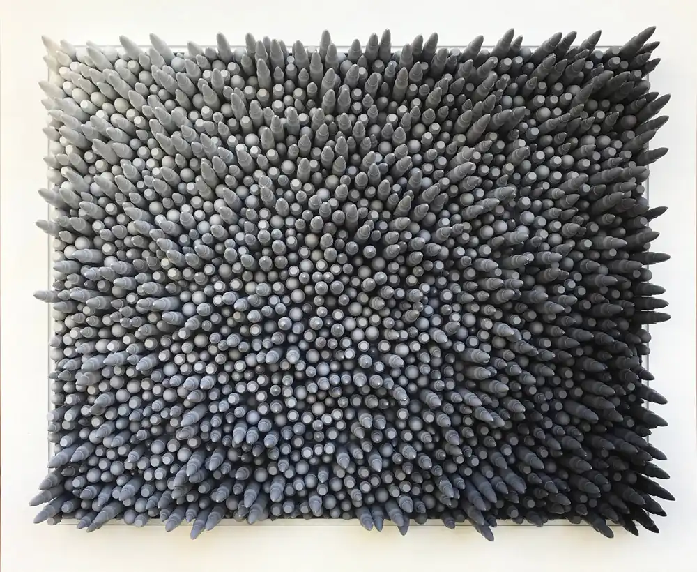 Loaded Fade mosaic by Kevin Champeny, 1,850 hand-cast bullets