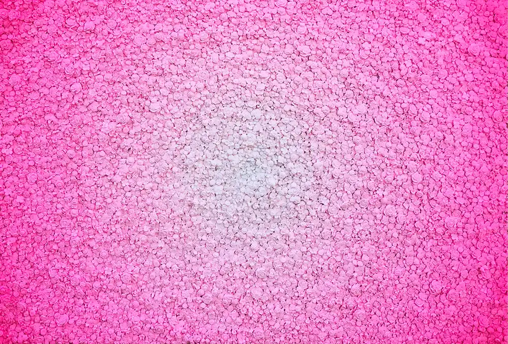 Pink Bouquet mosaic by Kevin Champeny, 12,500 hand-cast flowers