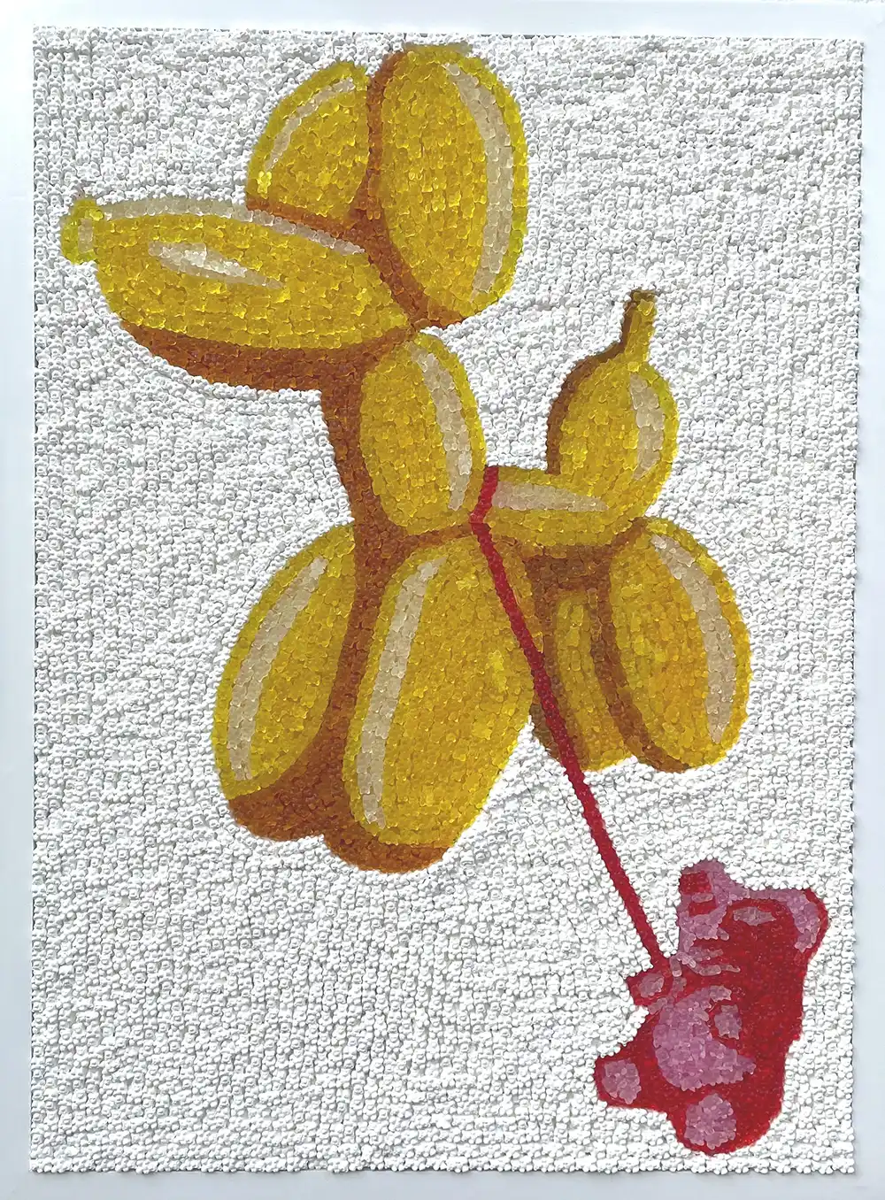 Up Up & Away Yellow mosaic by Kevin Champeny, 7,500 hand-cast gummy bears