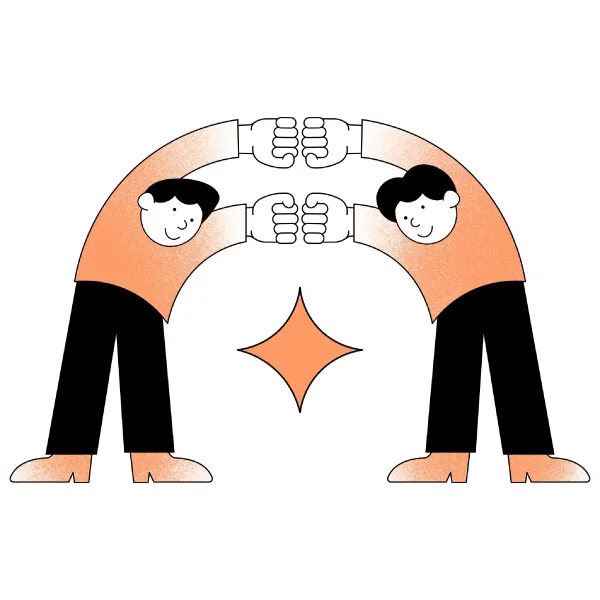 An illustration depicting teamwork and collaboration.