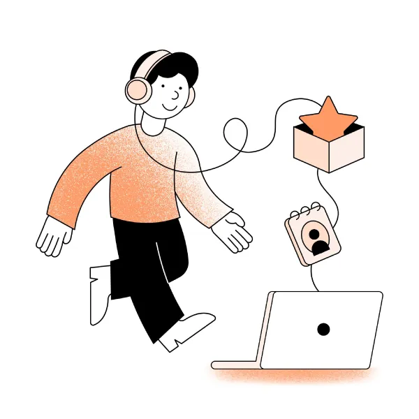 Illustration depicting an onboarding call.