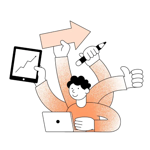 Illustration showcasing adaptability and versatility in services, with dynamic visuals highlighting flexibility and resourcefulness.