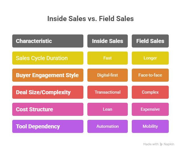Inside Sales vs Field Sales Key Differences Explained