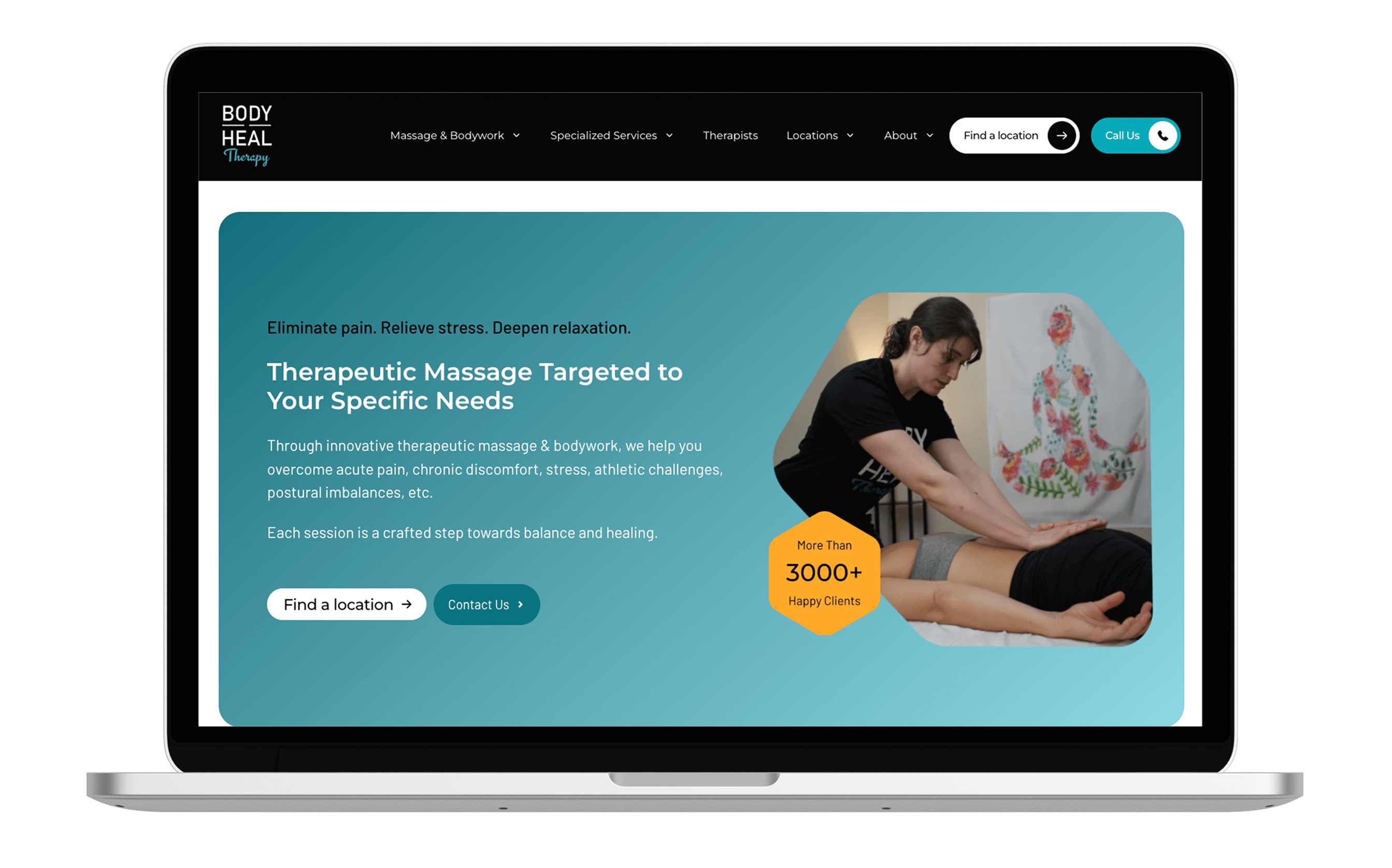 screenshot of homepage on desktop