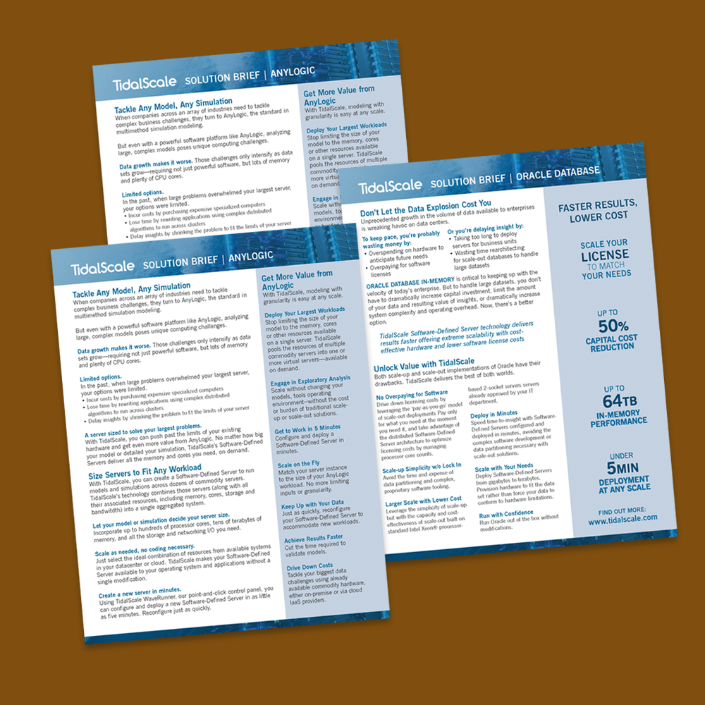 tidalscale solution briefs