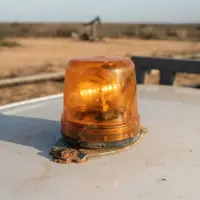Detalhe do giroflex âmbar aceso