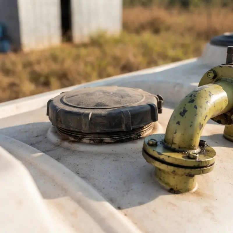 Detalhe do bocal e da saída do tanque do módulo de combate