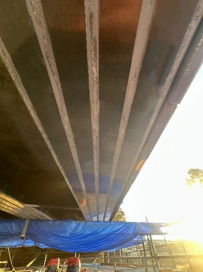 A close up of a metal roofDescription automatically generated