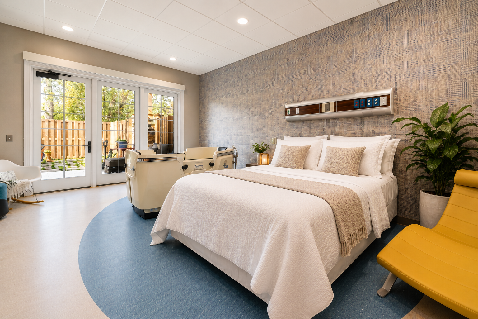 Comfortable BirthEzy birth suite designed for natural birth