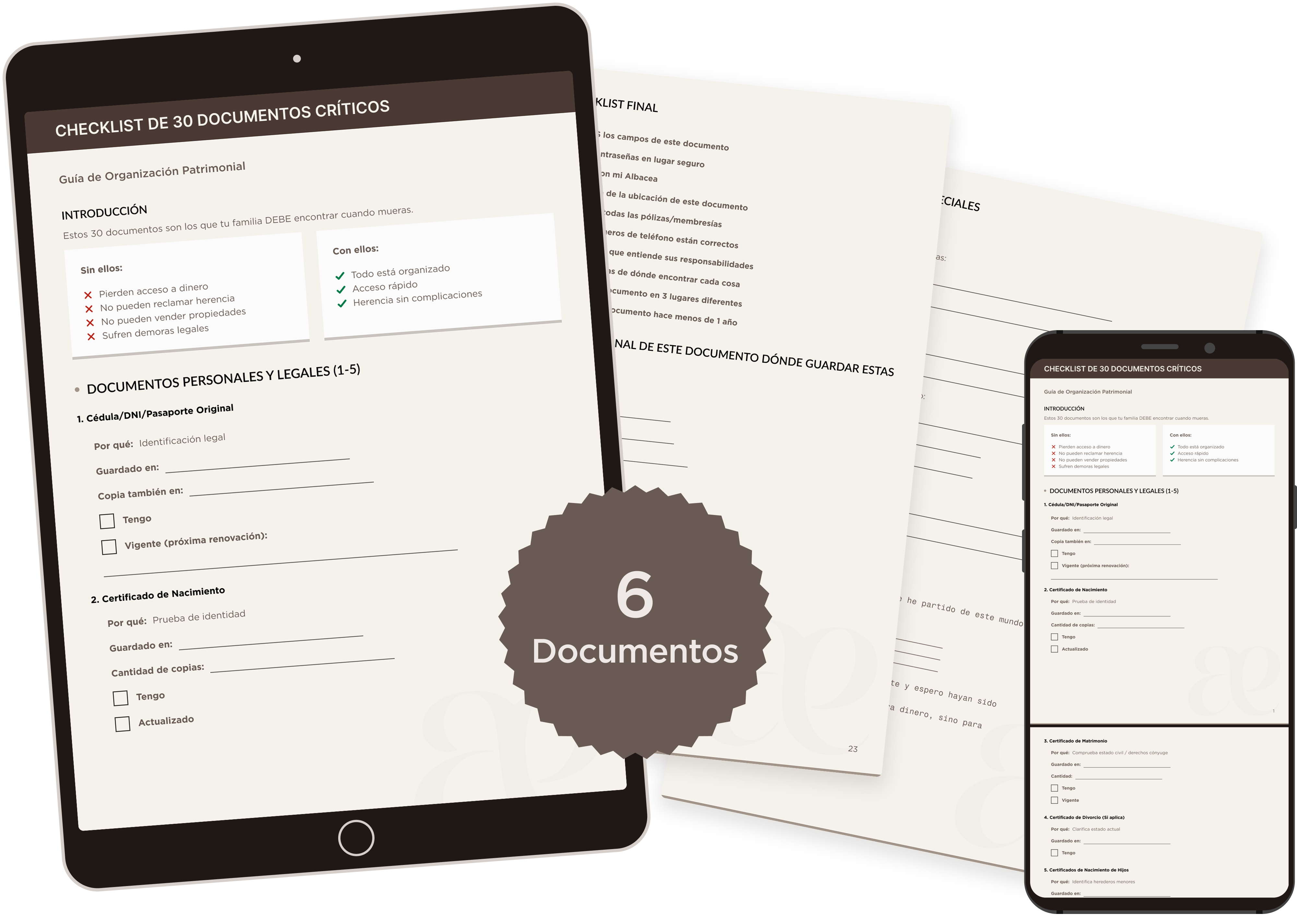 mockup de documentos del Kit Maera