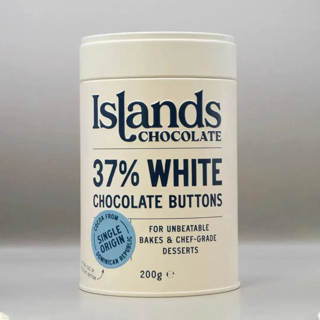 37% WHITE CHOCOLATE BUTTONS (GIANT) - 200G TIN