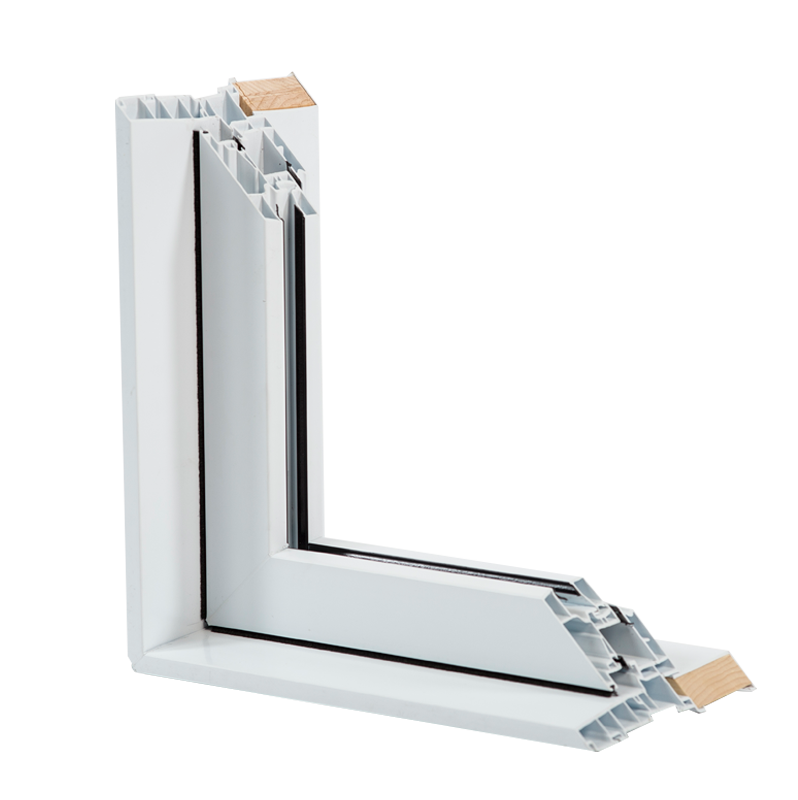 Vue détaillée d'une fenêtre de PVC