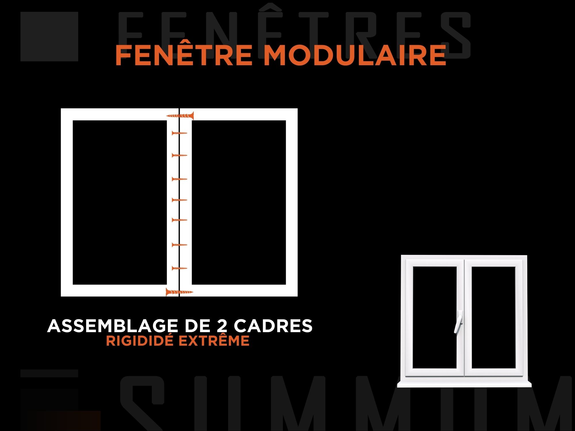 Schéma d'assemblage d'une fenêtre modulaire