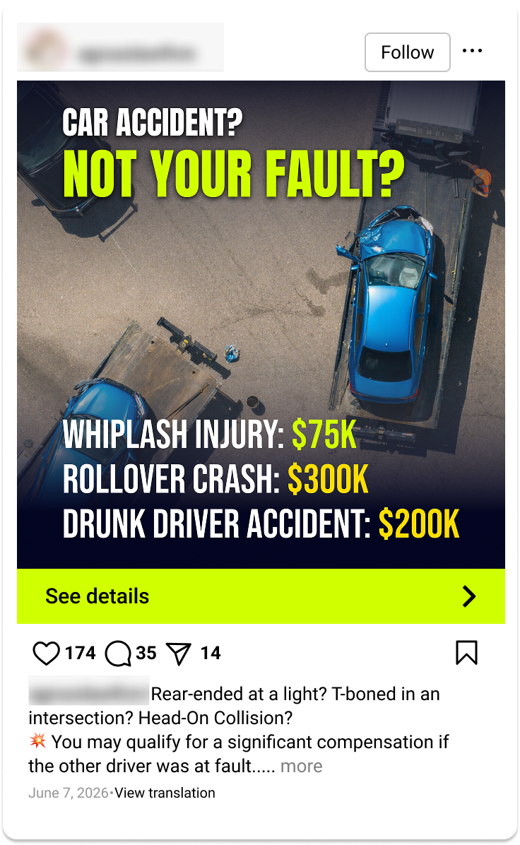 facebook ad on an iphone